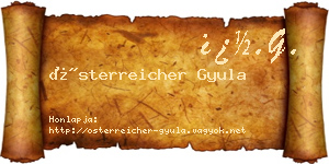 Österreicher Gyula névjegykártya